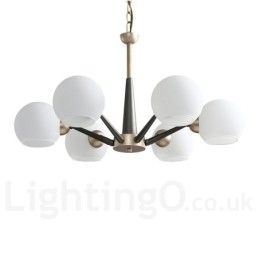 Lampadario rustico retrò vintage Magic Bean con paralumi in vetro multicolore