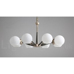 Lampadario rustico retrò vintage Magic Bean con paralumi in vetro multicolore