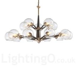Lampadario rustico retrò vintage Magic Bean con paralumi in vetro multicolore