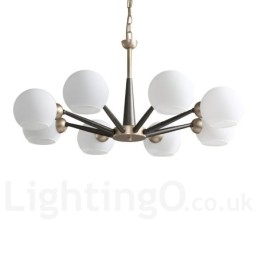 Lampadario rustico retrò vintage Magic Bean con paralumi in vetro multicolore