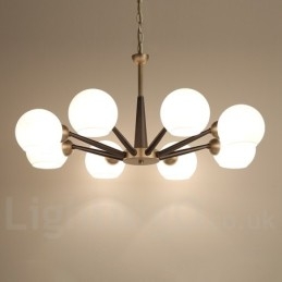 Lampadario rustico retrò vintage Magic Bean con paralumi in vetro multicolore