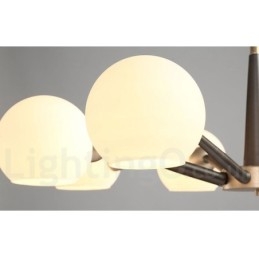Lampadario rustico retrò vintage Magic Bean con paralumi in vetro multicolore