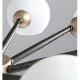 Lampadario rustico retrò vintage Magic Bean con paralumi in vetro multicolore