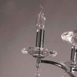 Lampadario a candela in cristallo cromato elegante