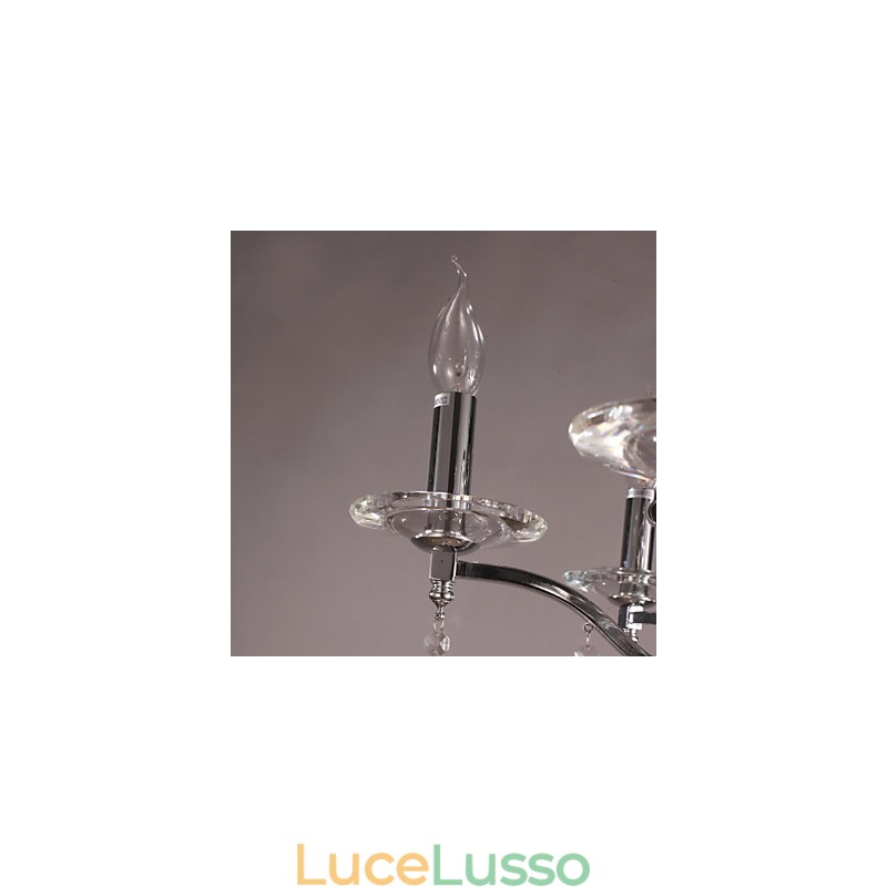 Lampadario a candela in cristallo cromato elegante