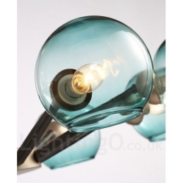 Lampadario rustico retrò vintage Magic Bean con paralumi in vetro multicolore