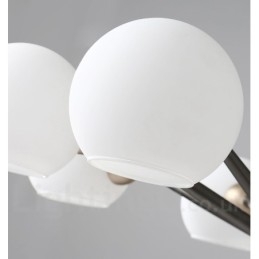Lampadario rustico retrò vintage Magic Bean con paralumi in vetro multicolore