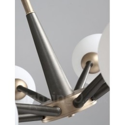 Lampadario rustico retrò vintage Magic Bean con paralumi in vetro multicolore