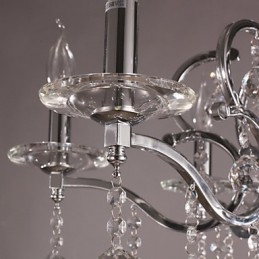 Lampadario a candela in cristallo cromato elegante