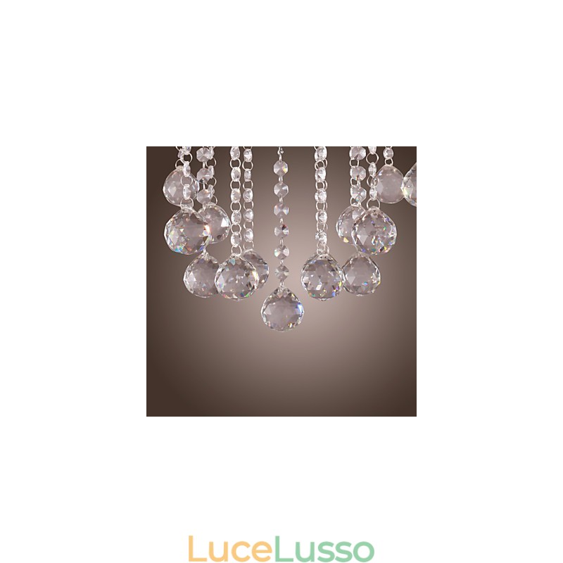 Lampadario a candela in cristallo cromato elegante