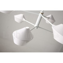 Lampadario moderno contemporaneo a tubi con paralumi in acrilico bianco e nero