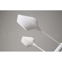 Lampadario moderno contemporaneo a tubi con paralumi in acrilico bianco e nero