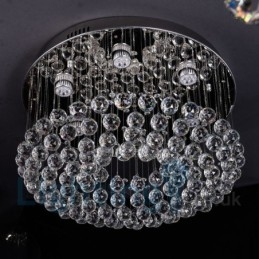 Moderna lampada da soffitto rotonda in cristallo K9 con montaggio a filo