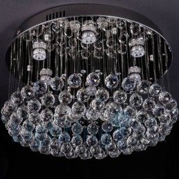 Moderna lampada da soffitto rotonda in cristallo K9 con montaggio a filo