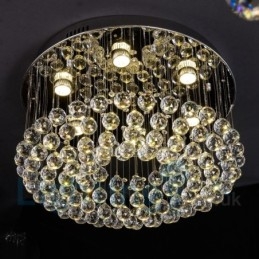 Moderna lampada da soffitto rotonda in cristallo K9 con montaggio a filo