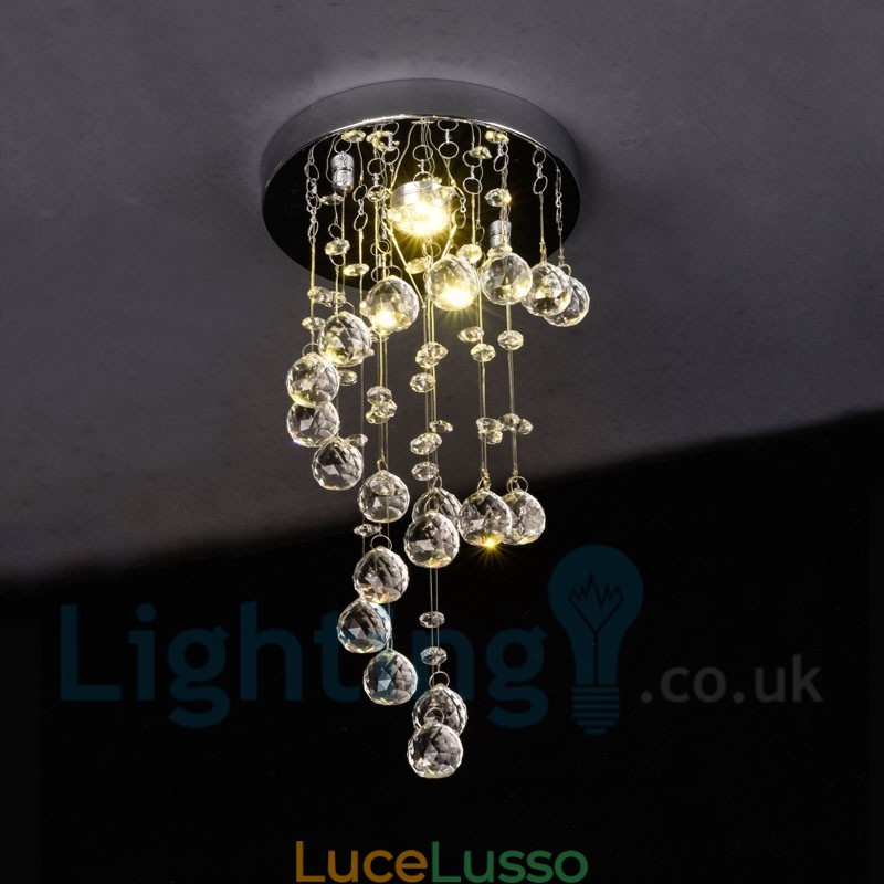 1 luce moderna K9 cristallo rotondo plafoniera a filo