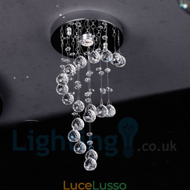 1 luce moderna K9 cristallo rotondo plafoniera a filo