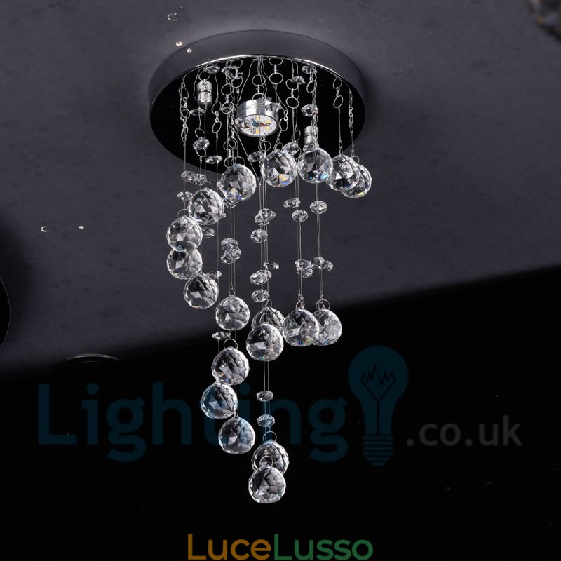 1 luce moderna K9 cristallo rotondo plafoniera a filo
