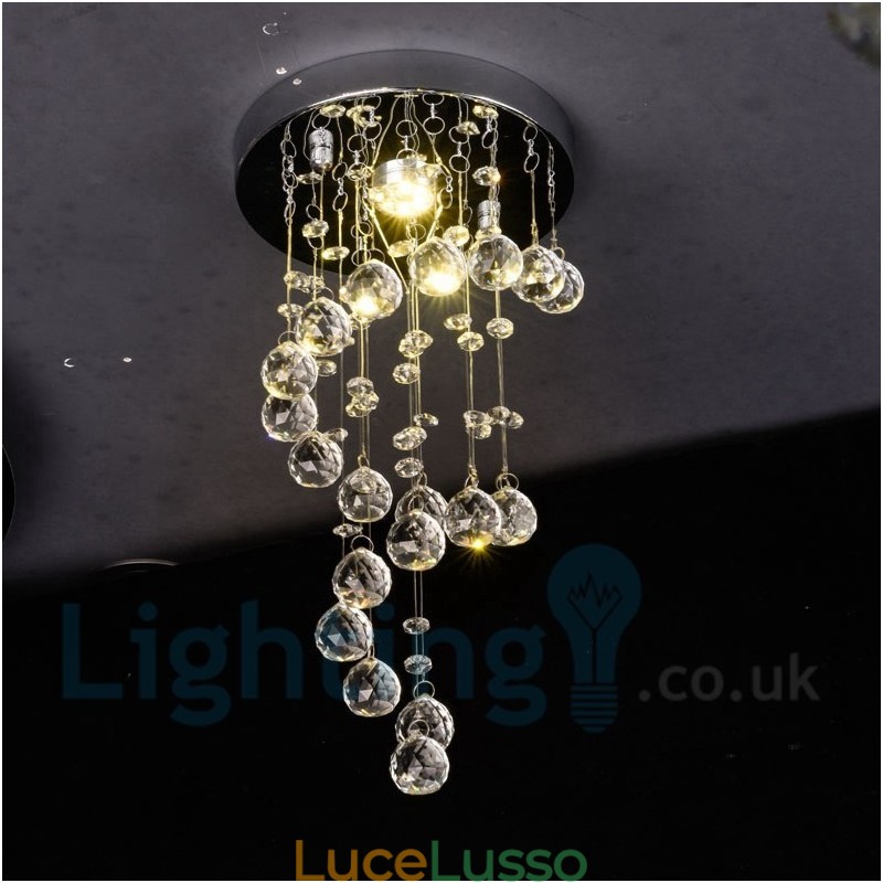 1 luce moderna K9 cristallo rotondo plafoniera a filo