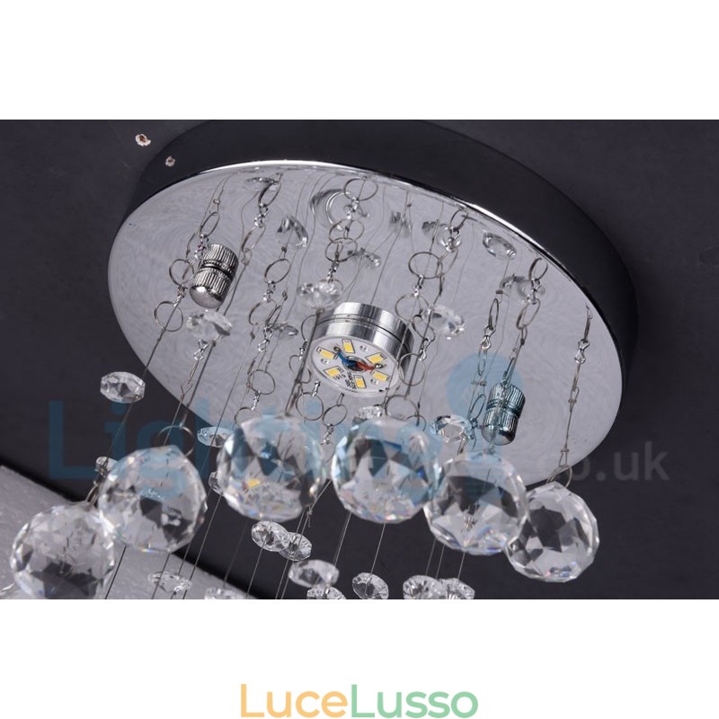 1 luce moderna K9 cristallo rotondo plafoniera a filo