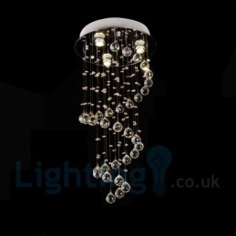 Lampada da soffitto a filo rotonda moderna in cristallo K9 a 3 luci