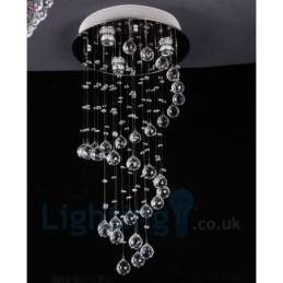 Lampada da soffitto a filo rotonda moderna in cristallo K9 a 3 luci