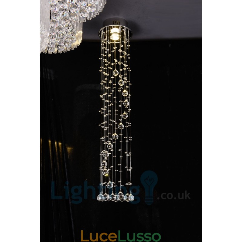 1 luce economica moderna K9 cristallo rotondo montaggio a filo soffitto luce