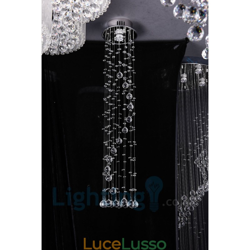 1 luce economica moderna K9 cristallo rotondo montaggio a filo soffitto luce