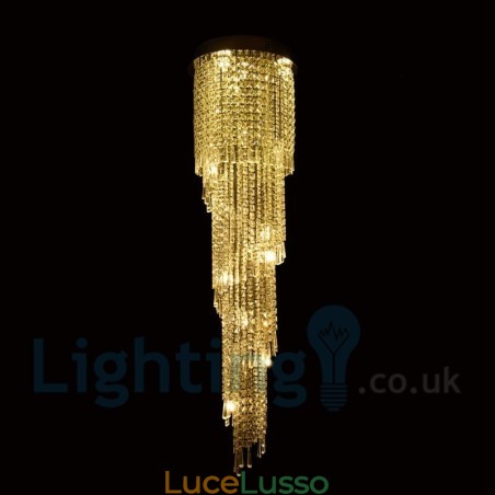 4 x GU10 + 8 x G4 150CM lunga luce a goccia di cristallo moderna K9 luce da soffitto rotonda a filo 4 x GU10 + 8 x G4 150CM lunga luce a goccia di cristallo moderna K9 luce da soffitto rotonda a filo