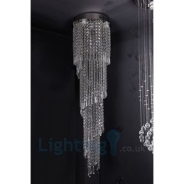 4 x GU10 + 8 x G4 150CM lunga luce a goccia di cristallo moderna K9 luce da soffitto rotonda a filo