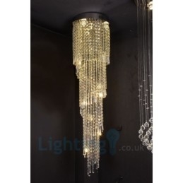 4 x GU10 + 8 x G4 150CM lunga luce a goccia di cristallo moderna K9 luce da soffitto rotonda a filo