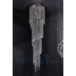 4 x GU10 + 8 x G4 150CM lunga luce a goccia di cristallo moderna K9 luce da soffitto rotonda a filo