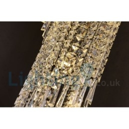 4 x GU10 + 8 x G4 150CM lunga luce a goccia di cristallo moderna K9 luce da soffitto rotonda a filo