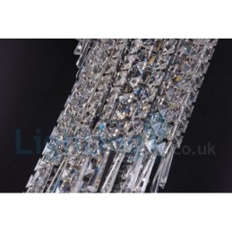 4 x GU10 + 8 x G4 150CM lunga luce a goccia di cristallo moderna K9 luce da soffitto rotonda a filo