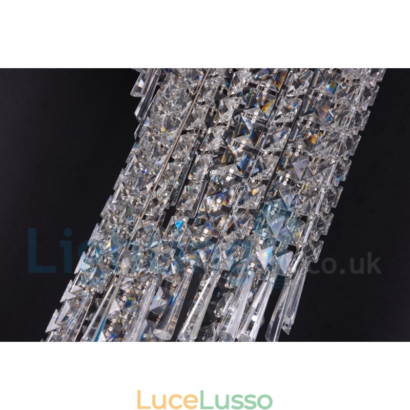 4 x GU10 + 8 x G4 150CM lunga luce a goccia di cristallo moderna K9 luce da soffitto rotonda a filo