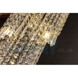4 x GU10 + 8 x G4 150CM lunga luce a goccia di cristallo moderna K9 luce da soffitto rotonda a filo