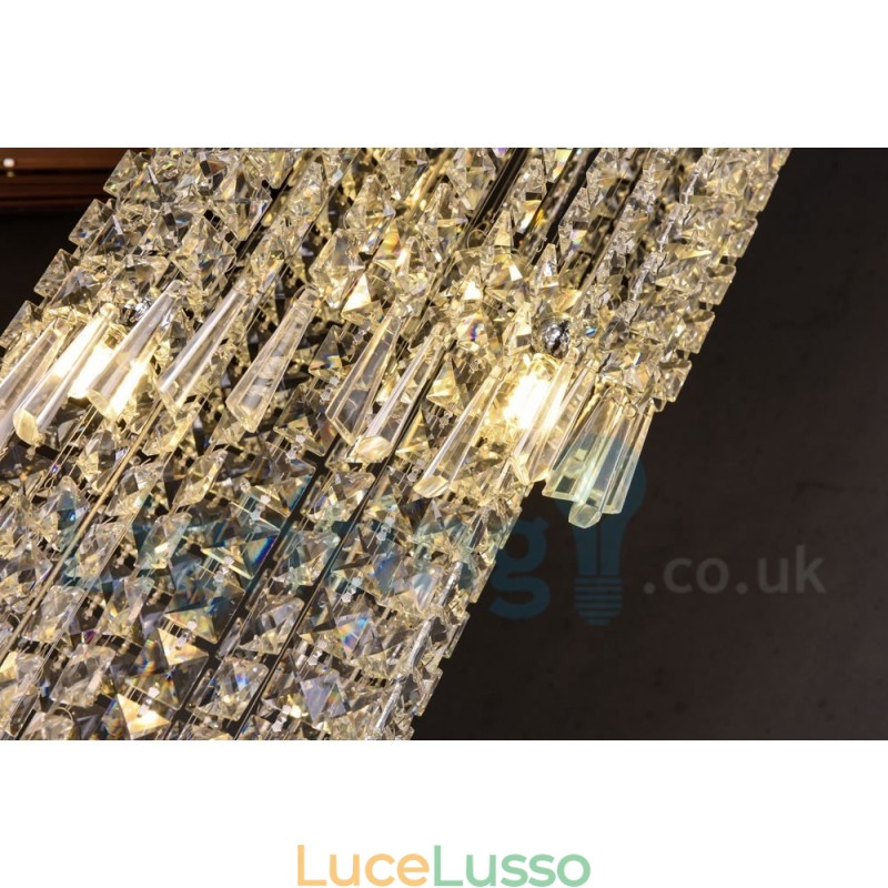 4 x GU10 + 8 x G4 150CM lunga luce a goccia di cristallo moderna K9 luce da soffitto rotonda a filo