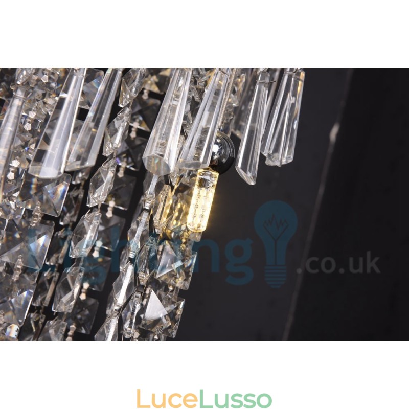 4 x GU10 + 8 x G4 150CM lunga luce a goccia di cristallo moderna K9 luce da soffitto rotonda a filo