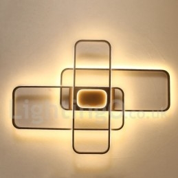 Moderna plafoniera contemporanea in alluminio con dimmer remoto, montaggio a filo, può essere utilizzata anche come applique