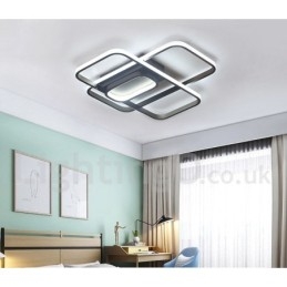 Moderna plafoniera contemporanea in alluminio con dimmer remoto, montaggio a filo, può essere utilizzata anche come applique
