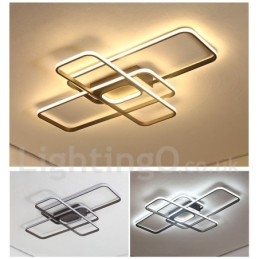 Moderna plafoniera contemporanea in alluminio con dimmer remoto, montaggio a filo, può essere utilizzata anche come applique