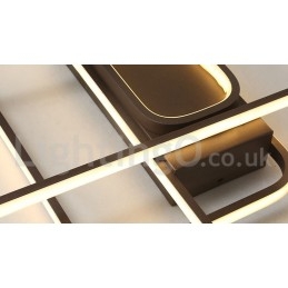 Moderna plafoniera contemporanea in alluminio con dimmer remoto, montaggio a filo, può essere utilizzata anche come applique