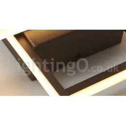 Moderna plafoniera contemporanea in alluminio con dimmer remoto, montaggio a filo, può essere utilizzata anche come applique