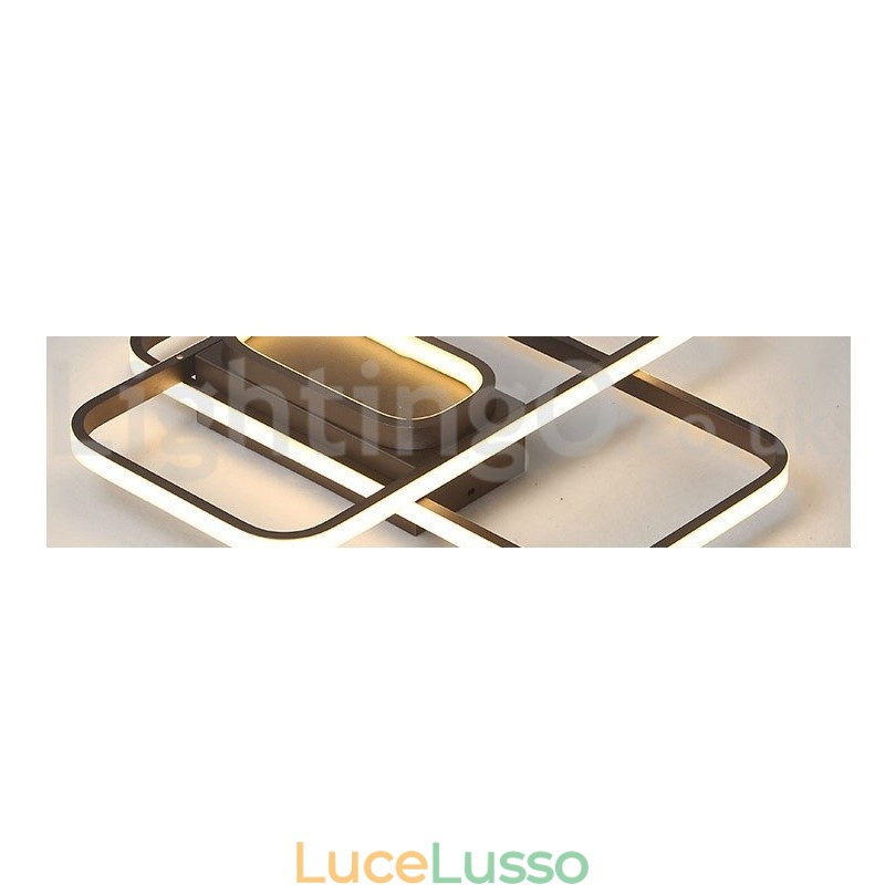 Moderna plafoniera contemporanea in alluminio con dimmer remoto, montaggio a filo, può essere utilizzata anche come applique