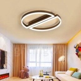 Lampada da soffitto rotonda moderna contemporanea in alluminio con montaggio a filo e dimmer remoto, può essere utilizzata anche come lampada da parete