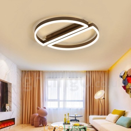 Lampada da soffitto rotonda moderna contemporanea in alluminio con montaggio a filo e dimmer remoto, può essere utilizzata anche come lampada da parete Lampada da soffitto rotonda moderna contemporanea in alluminio con montaggio a filo e dimmer remoto, può essere utilizzata anche come lampada da parete