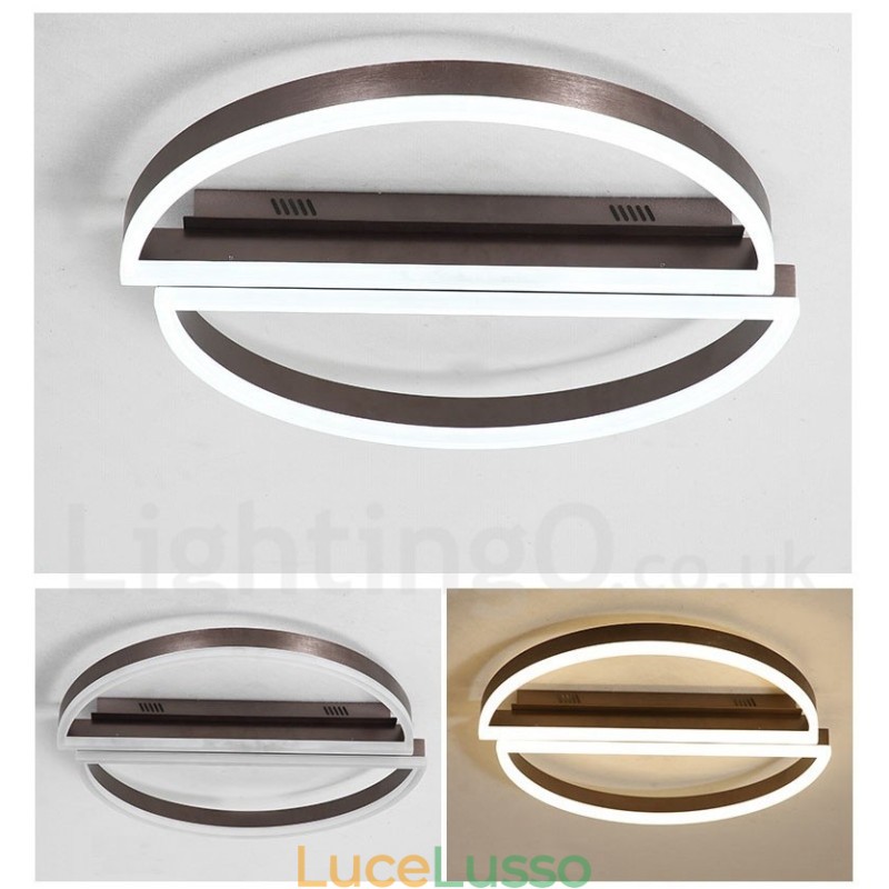 Lampada da soffitto rotonda moderna contemporanea in alluminio con montaggio a filo e dimmer remoto, può essere utilizzata anche come lampada da parete