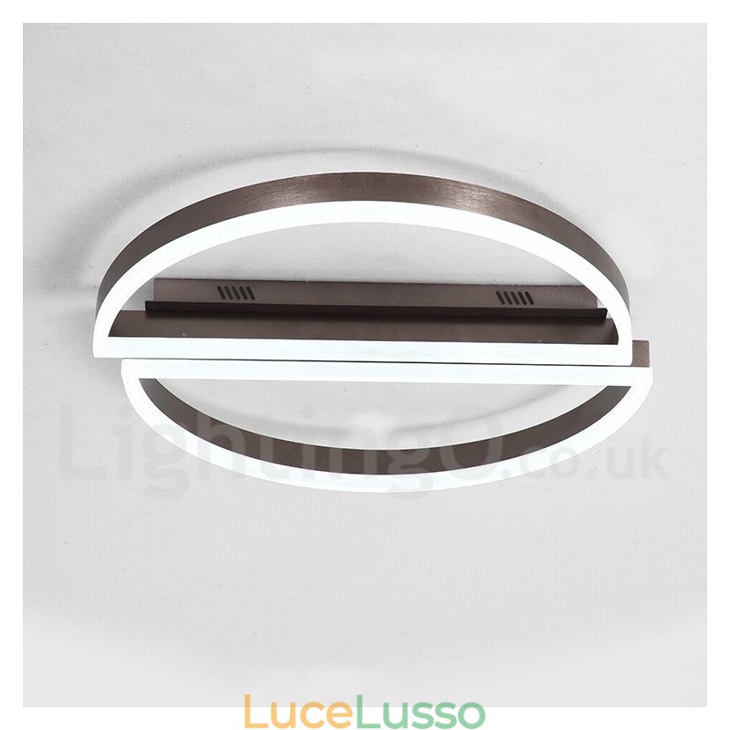 Lampada da soffitto rotonda moderna contemporanea in alluminio con montaggio a filo e dimmer remoto, può essere utilizzata anche come lampada da parete