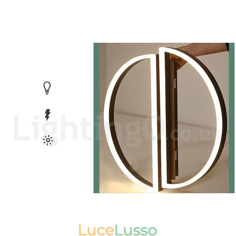 Lampada da soffitto rotonda moderna contemporanea in alluminio con montaggio a filo e dimmer remoto, può essere utilizzata anche come lampada da parete