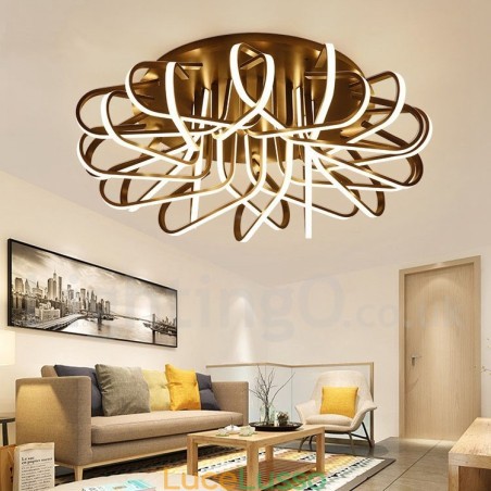 Lampada da soffitto moderna e contemporanea in alluminio dimmerabile Bird's Nest, da usare anche come applique Lampada da soffitto moderna e contemporanea in alluminio dimmerabile Bird's Nest, da usare anche come applique
